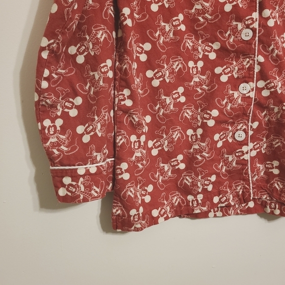 Disney Parks | Women's Red Fleece PJ Button-Down Shirt (US Size Medium) - Picture 5 of 14